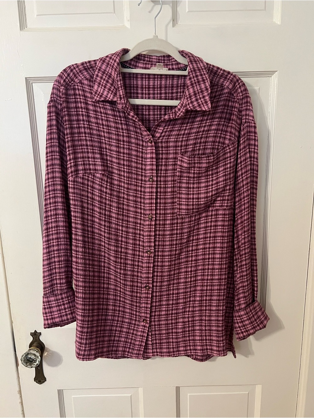 Pilcro Pink Plaid Button Down Shirt